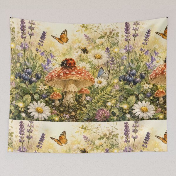 Item preview, Cottagecore Ladybug Mushroom Illustration, Woodland Nature Art, Cute Lucky Ladybug Sticker, Whimsical Botanical Design designed and sold by TulipsArtDesigns .