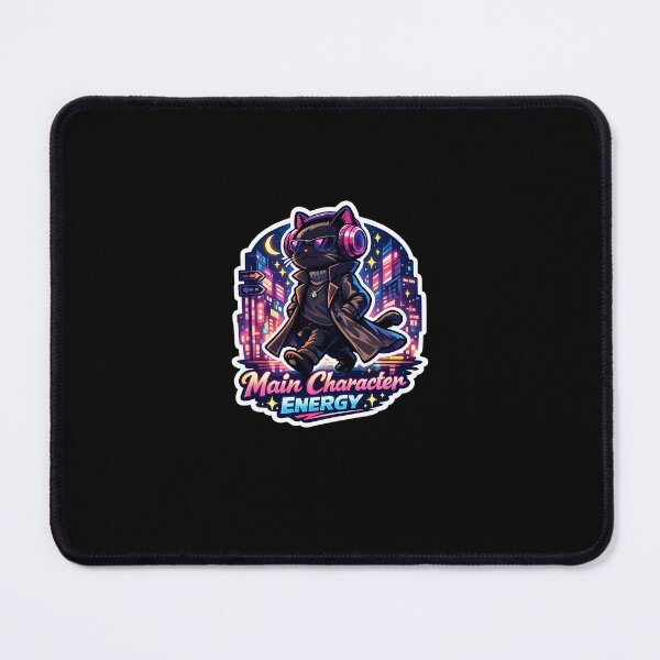 Item preview, Main Character Energy | Black Cat Neon Y2K Aesthetic Sticker designed and sold by FAZ-DESIGNS.