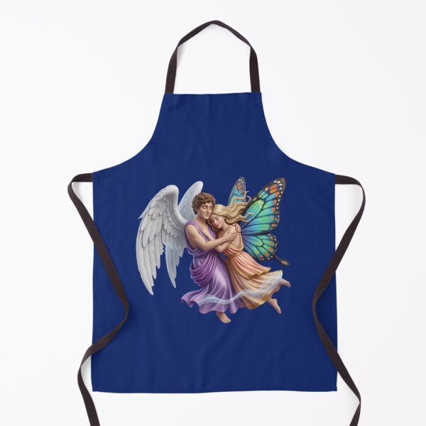Item preview, Angel and Butterfly Fairy Embrace | Fantasy Love Art | Celestial Romance | Magical Wings | Dreamy Mythical Illustration designed and sold by digitalbob60.