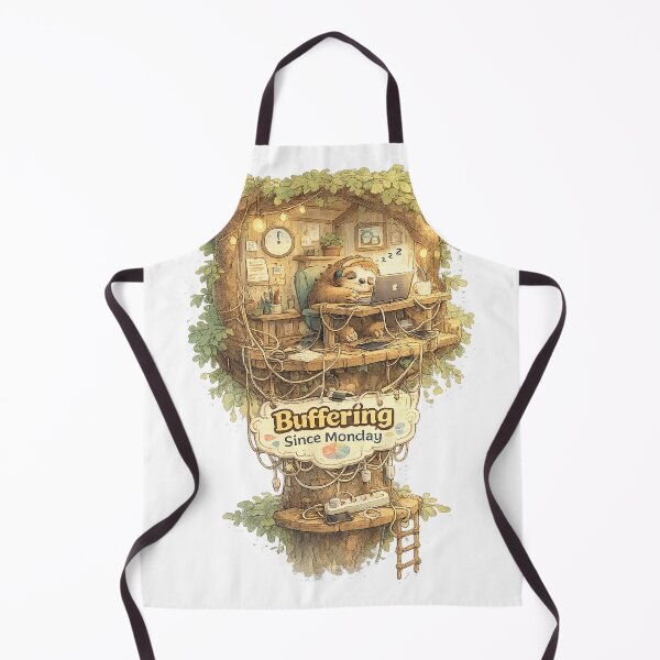 Item preview, Buffering Since Monday – Sleepy Sloth Treehouse Office Funny Work designed and sold by NarpLTD.