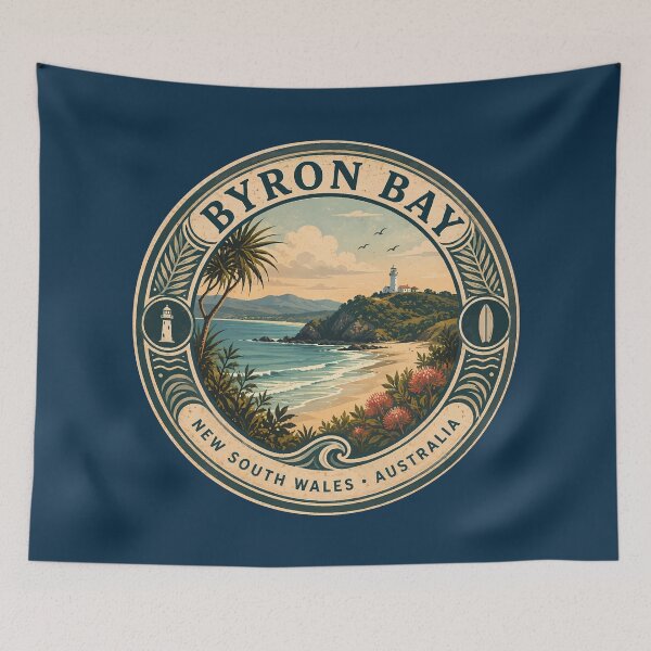 Item preview, Byron Bay Illustration Travel Art Badge designed and sold by KrisSidDesigns.