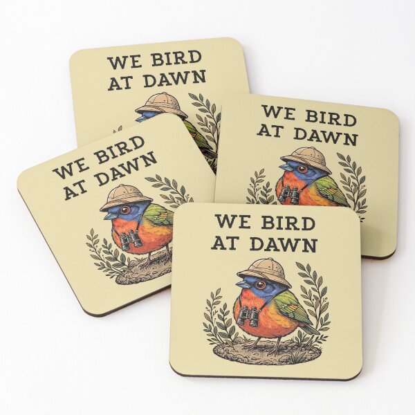 Item preview, We Bird At Dawn Birdwatching Painted Bunting Birder Observer designed and sold by d247.