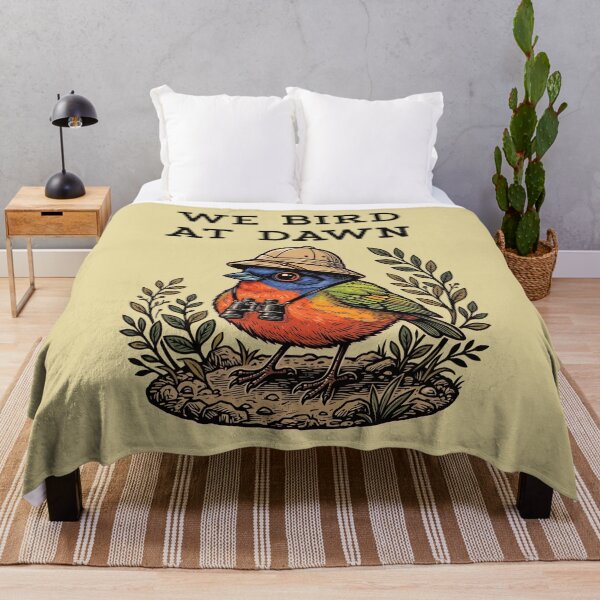 Item preview, We Bird At Dawn Birdwatching Painted Bunting Birder Observer designed and sold by d247.