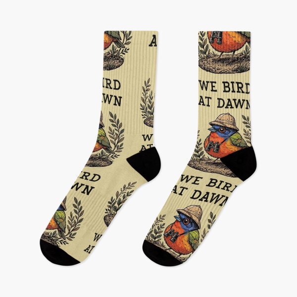 Item preview, We Bird At Dawn Birdwatching Painted Bunting Birder Observer designed and sold by d247.