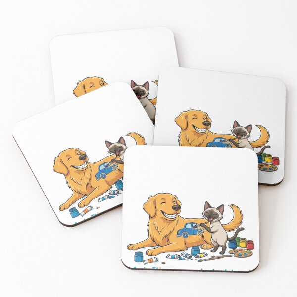 Item preview, Funny Dog and Cat Artist Painting - Car Style Sarcastic Humor Art designed and sold by Fatomfatom.