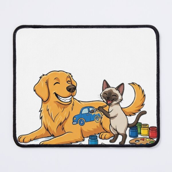 Item preview, Funny Dog and Cat Artist Painting - Car Style Sarcastic Humor Art designed and sold by Fatomfatom.