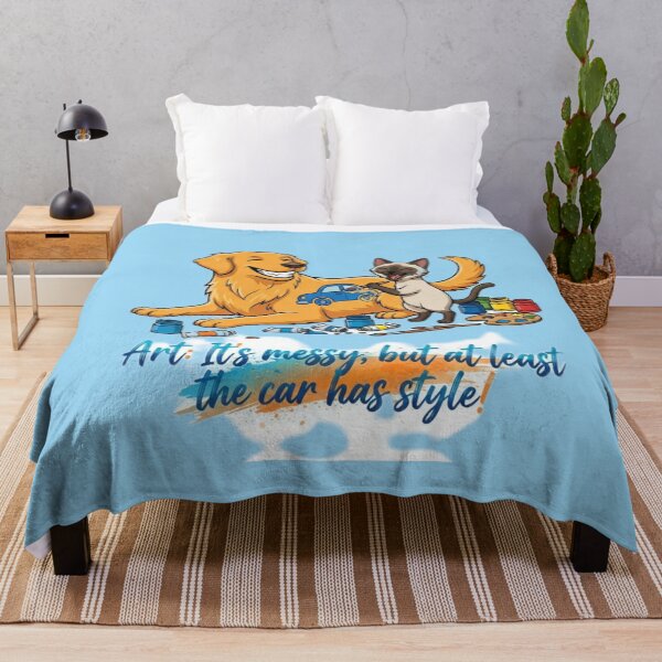 Item preview, Funny Dog and Cat Artist Painting - Car Style Sarcastic Humor Art designed and sold by Fatomfatom.