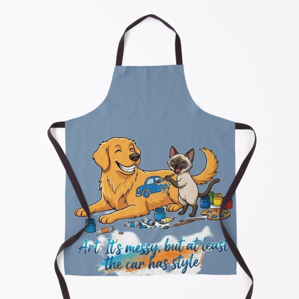Item preview, Funny Dog and Cat Artist Painting - Car Style Sarcastic Humor Art designed and sold by Fatomfatom.