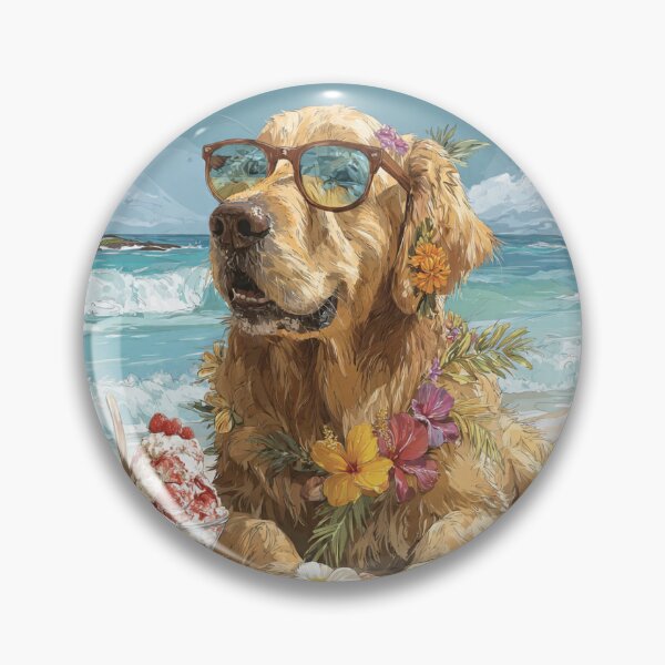 Item preview, Golden Retriever Summer Beach Vacation designed and sold by Moody Vibes Studio.