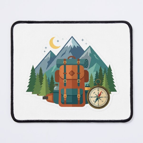 Item preview, Adventure Camping Backpack Sticker PNG | Mountain Hiking Travel Cartoon designed and sold by AdityaShop18.