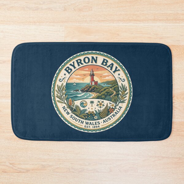 Item preview, Byron Bay Australian Illustration Travel Art Badge designed and sold by KrisSidDesigns.