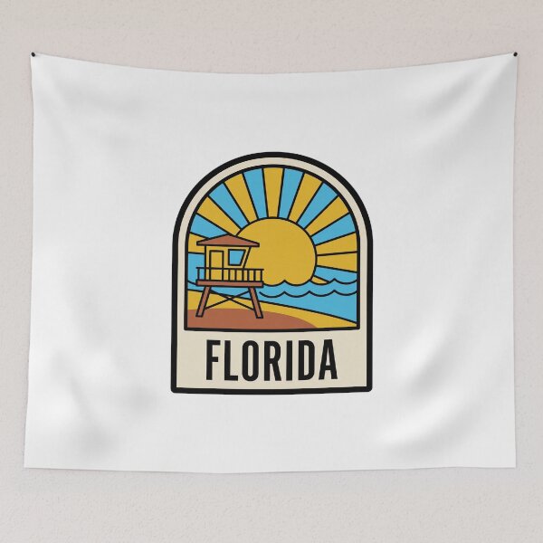 Item preview, Retro Florida Miami Beach Lifeguard Tower Minimalist Badge designed and sold by Paper Drip.