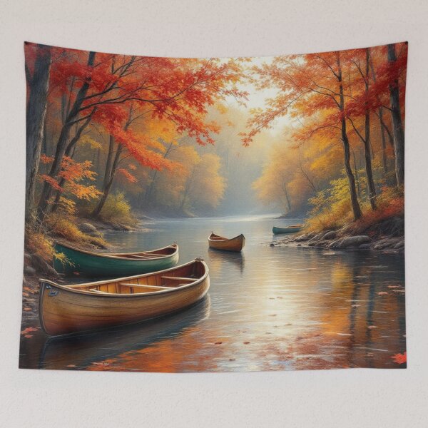 Item preview, Boats on the river (Autumn) designed and sold by jefboutique6150.