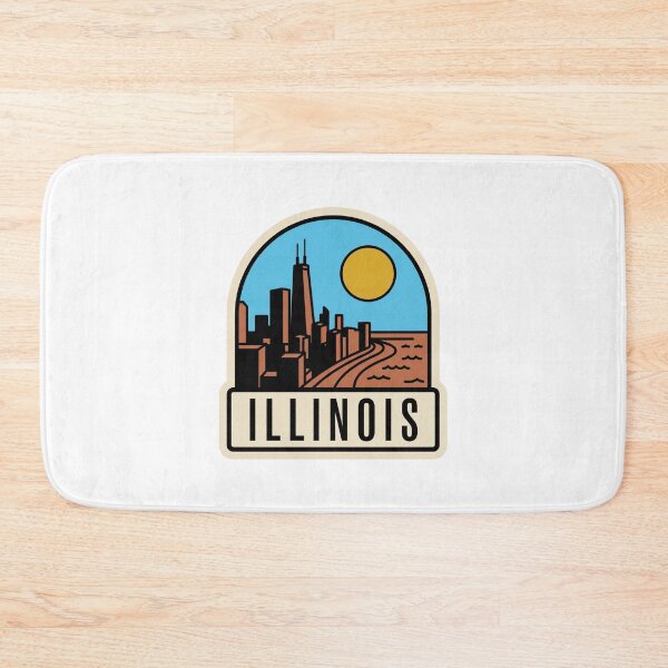 Item preview, Retro Illinois Chicago Skyline Flat Vector Travel designed and sold by Paper Drip.