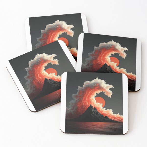 Item preview, Crimson Wave Over Shadow Mountain designed and sold by TheFableFoxStudio.