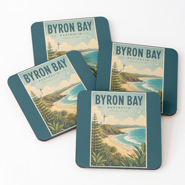 Item preview, Byron Bay Australia Illustration Travel Art Vintage designed and sold by KrisSidDesigns.