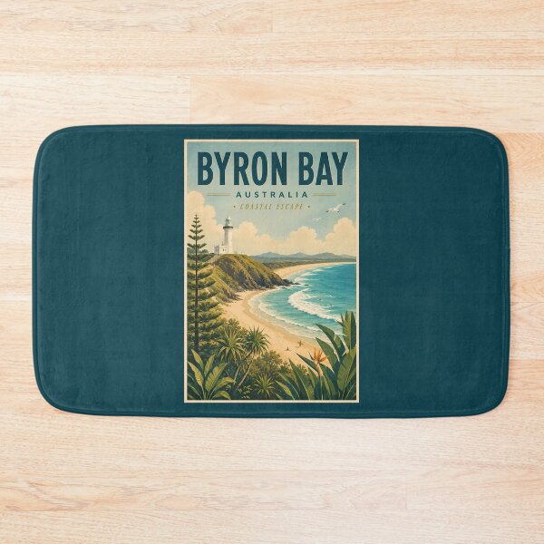 Item preview, Byron Bay Australia Illustration Travel Art Vintage designed and sold by KrisSidDesigns.