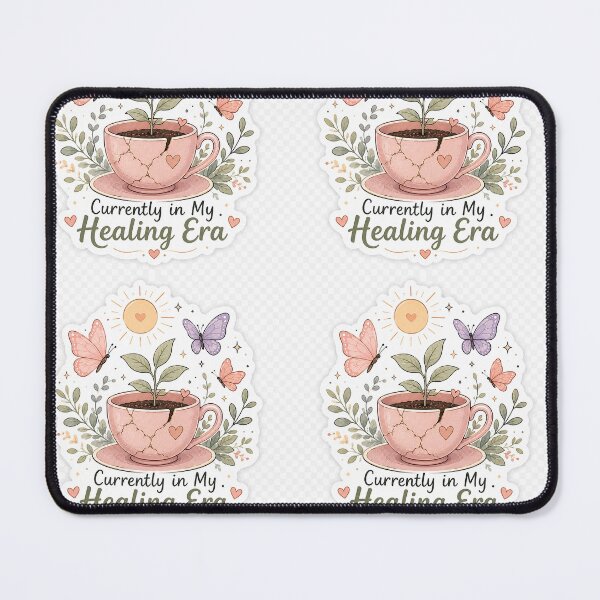 Item preview, Currently in My Healing Era | Botanical Teacup Plant Sticker designed and sold by FAZ-DESIGNS.