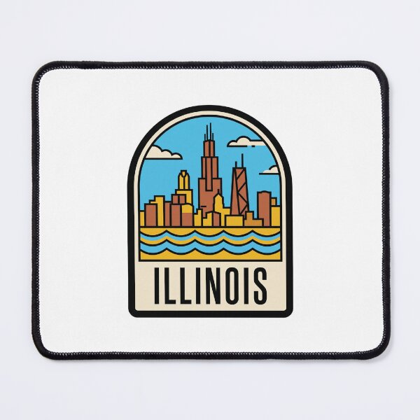 Item preview, Retro Illinois Chicago Skyline Flat Vector Travel designed and sold by Paper Drip.