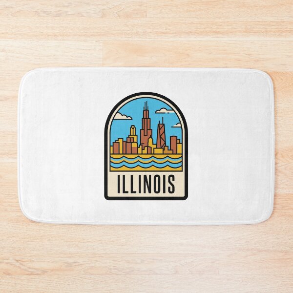 Item preview, Retro Illinois Chicago Skyline Flat Vector Travel designed and sold by Paper Drip.