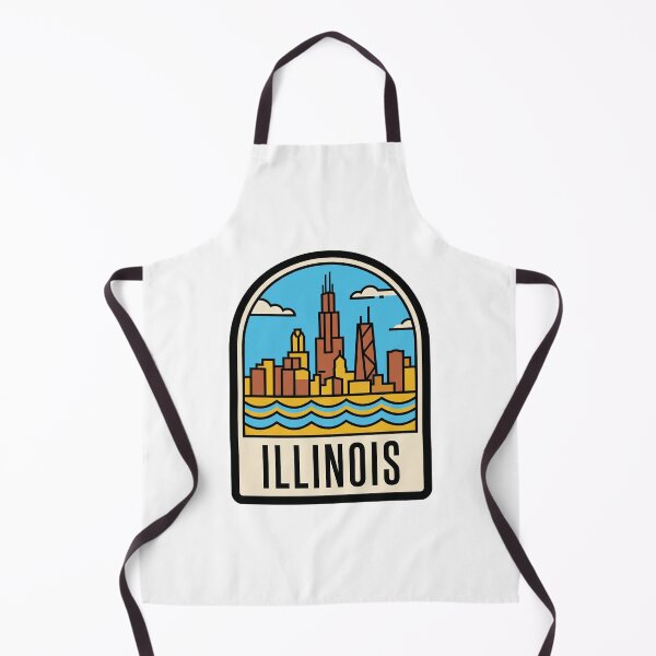 Item preview, Retro Illinois Chicago Skyline Flat Vector Travel designed and sold by Paper Drip.