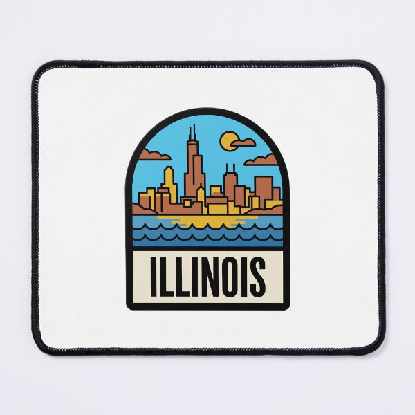 Item preview, Retro Illinois Chicago Skyline Flat Vector Travel designed and sold by Paper Drip.