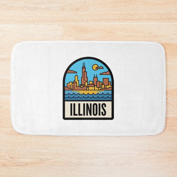 Item preview, Retro Illinois Chicago Skyline Flat Vector Travel designed and sold by Paper Drip.