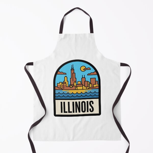 Item preview, Retro Illinois Chicago Skyline Flat Vector Travel designed and sold by Paper Drip.