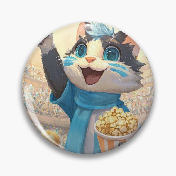Item preview, Excited Cat Sports Fan with Popcorn designed and sold by Moody Vibes Studio.