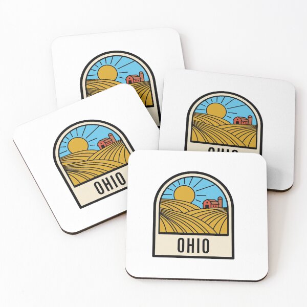 Item preview, Minimalist Ohio Countryside Farm Barn Retro Travel Badge designed and sold by Paper Drip.