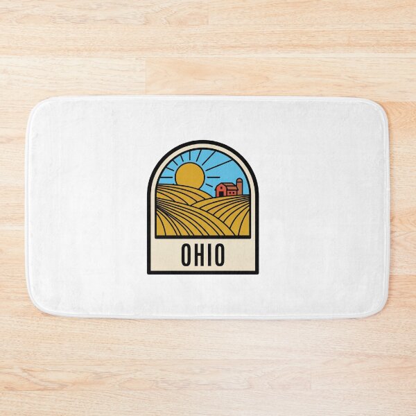 Item preview, Minimalist Ohio Countryside Farm Barn Retro Travel Badge designed and sold by Paper Drip.