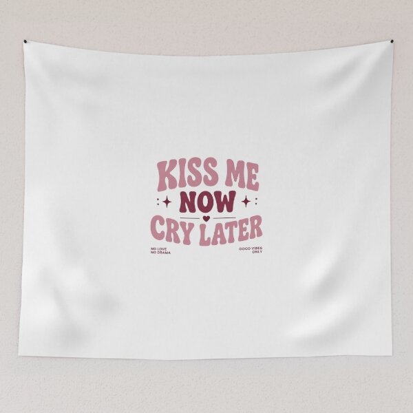 Item preview, Kiss Me Now Cry Later | Retro Coquette Typography Pink Aesthetic designed and sold by AveniaOficial.