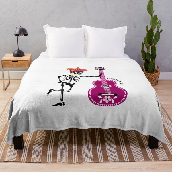 Item preview, Fiesta Skeleton with Pink Guitar: Vibrant Day of the Dead Art designed and sold by Theselinara.