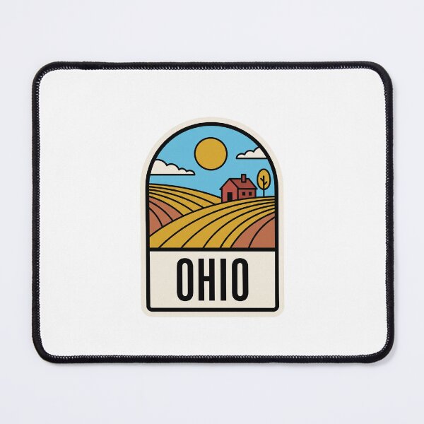 Item preview, Minimalist Ohio Countryside Farm Barn Retro Travel Badge designed and sold by Paper Drip.