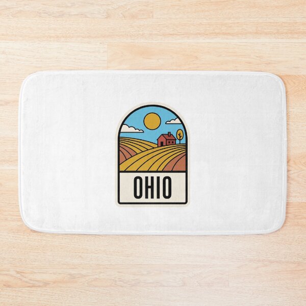 Item preview, Minimalist Ohio Countryside Farm Barn Retro Travel Badge designed and sold by Paper Drip.