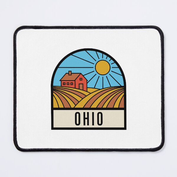 Item preview, Minimalist Ohio Countryside Farm Barn Retro Travel Badge designed and sold by Paper Drip.