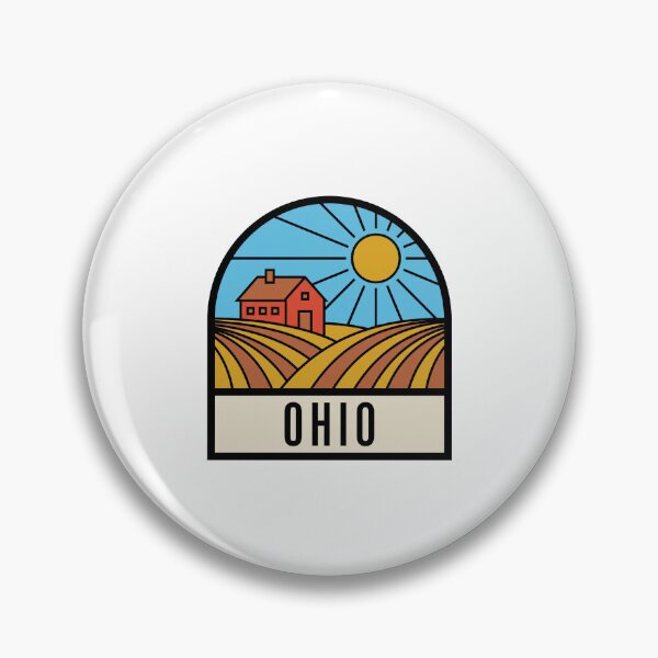 Item preview, Minimalist Ohio Countryside Farm Barn Retro Travel Badge designed and sold by Paper Drip.