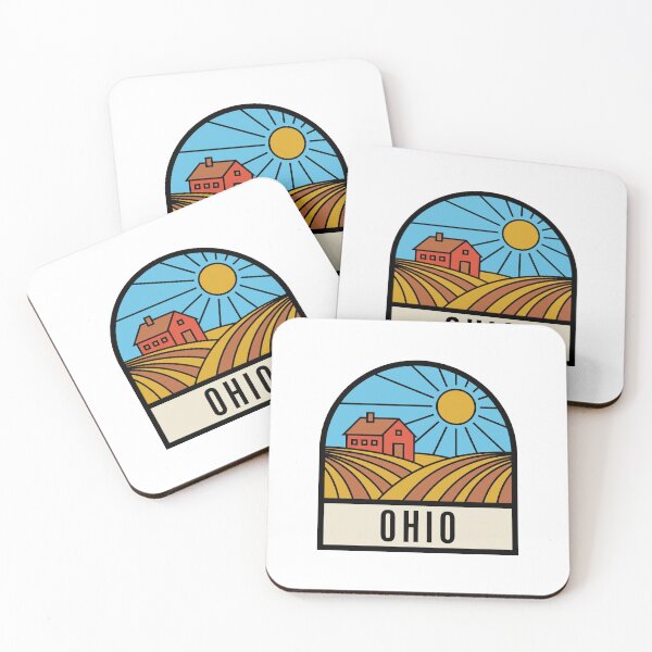 Item preview, Minimalist Ohio Countryside Farm Barn Retro Travel Badge designed and sold by Paper Drip.