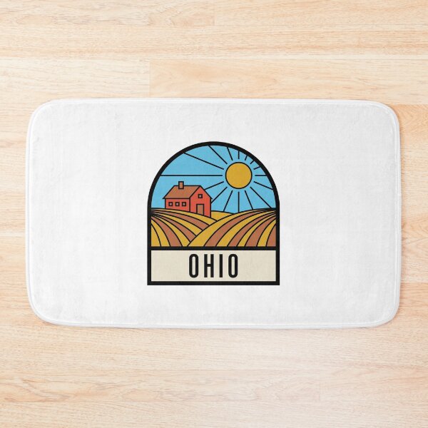 Item preview, Minimalist Ohio Countryside Farm Barn Retro Travel Badge designed and sold by Paper Drip.