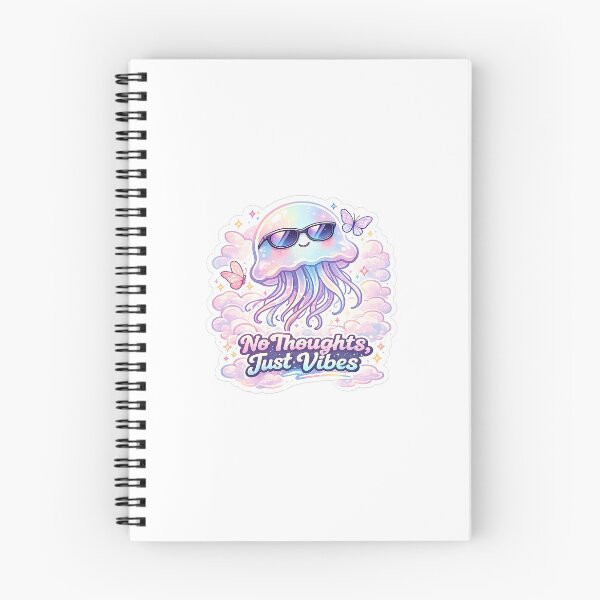 Item preview, No Thoughts, Just Vibes | Cute Pastel Jellyfish Vaporwave Sticker designed and sold by FAZ-DESIGNS.