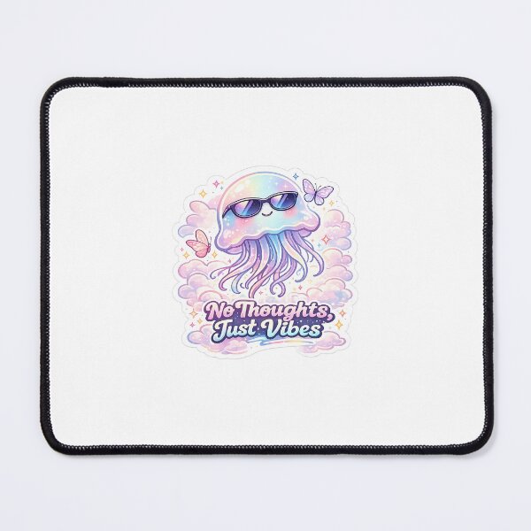 Item preview, No Thoughts, Just Vibes | Cute Pastel Jellyfish Vaporwave Sticker designed and sold by FAZ-DESIGNS.