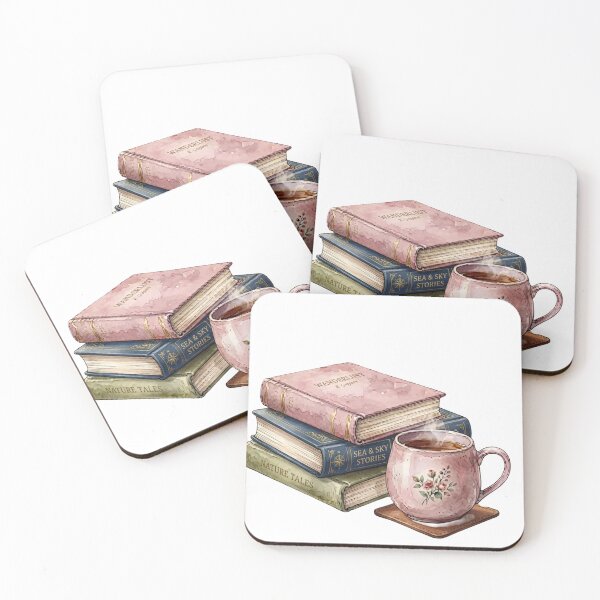 Item preview, Cozy Watercolor Books Wanderlust with Cute Floral Tea Cup designed and sold by sanorastyle.