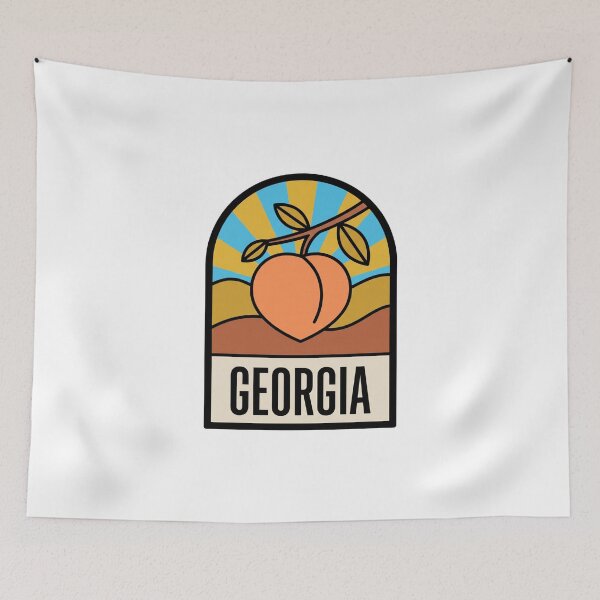 Item preview, Minimalist Georgia Peach State Retro Sunburst Art designed and sold by Paper Drip.