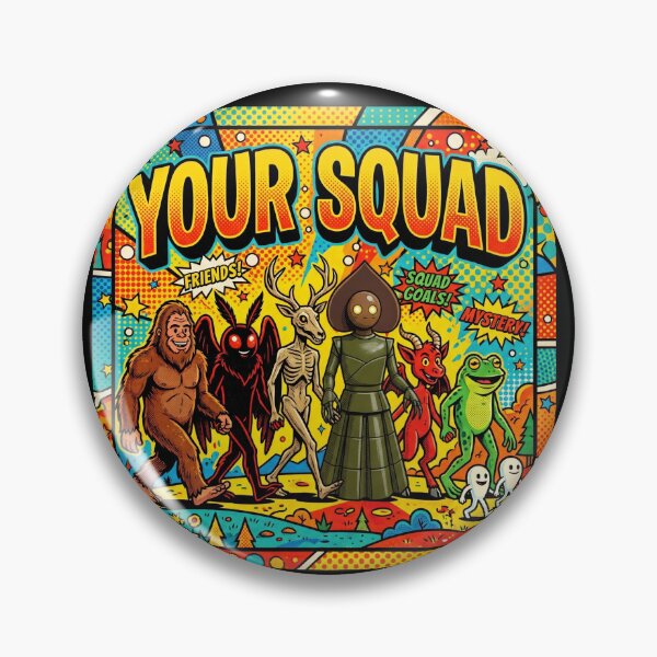 Item preview, Your Squad Cryptid Friends Funny Pop Art designed and sold by redsharkuk.