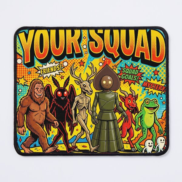 Item preview, Your Squad Cryptid Friends Funny Pop Art designed and sold by redsharkuk.