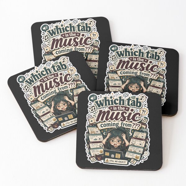 Item preview, Which Tab Is The Music Coming From Funny Relatable Sticker designed and sold by YoumuAfterDark.