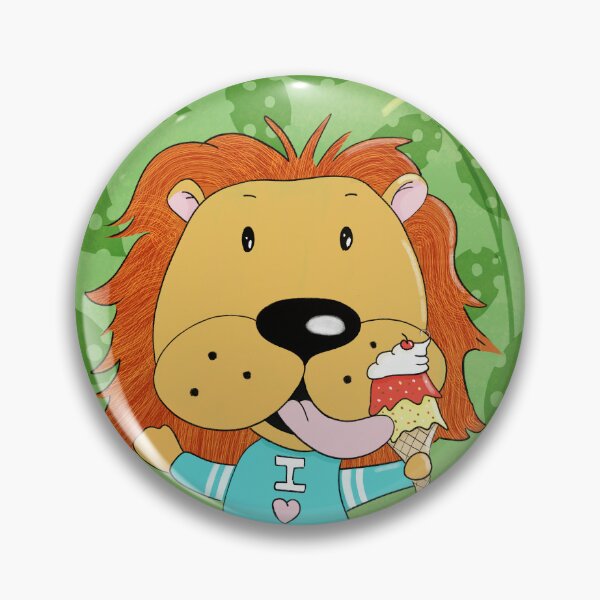 Item preview, Cartoon Lion Easting Ice Cream designed and sold by iCraftCafe.
