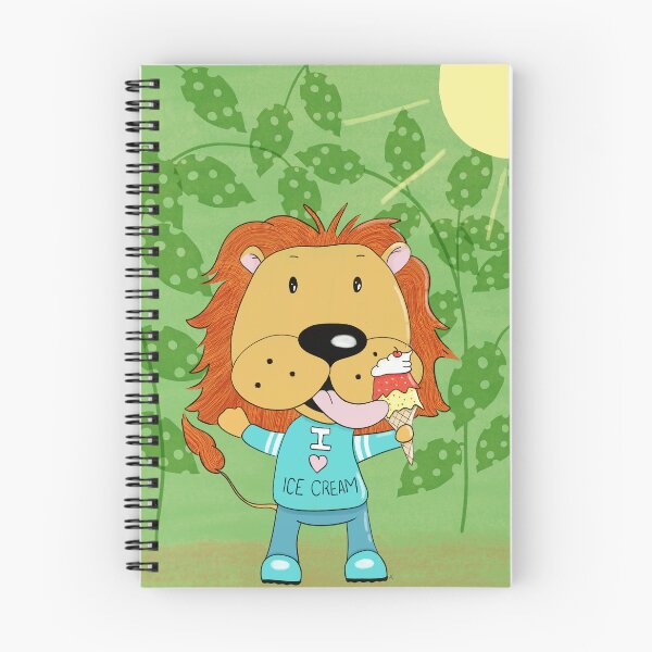 Item preview, Cartoon Lion Easting Ice Cream designed and sold by iCraftCafe.