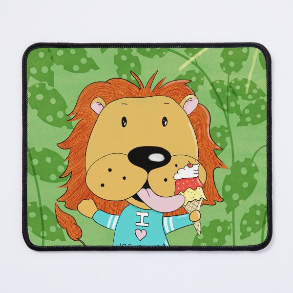 Item preview, Cartoon Lion Easting Ice Cream designed and sold by iCraftCafe.