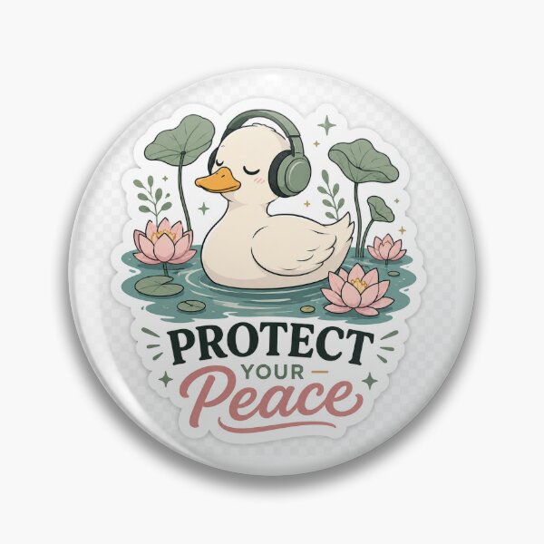 Item preview, Protect Your Peace | Minimalist Duck with Headphones Sticker designed and sold by FAZ-DESIGNS.